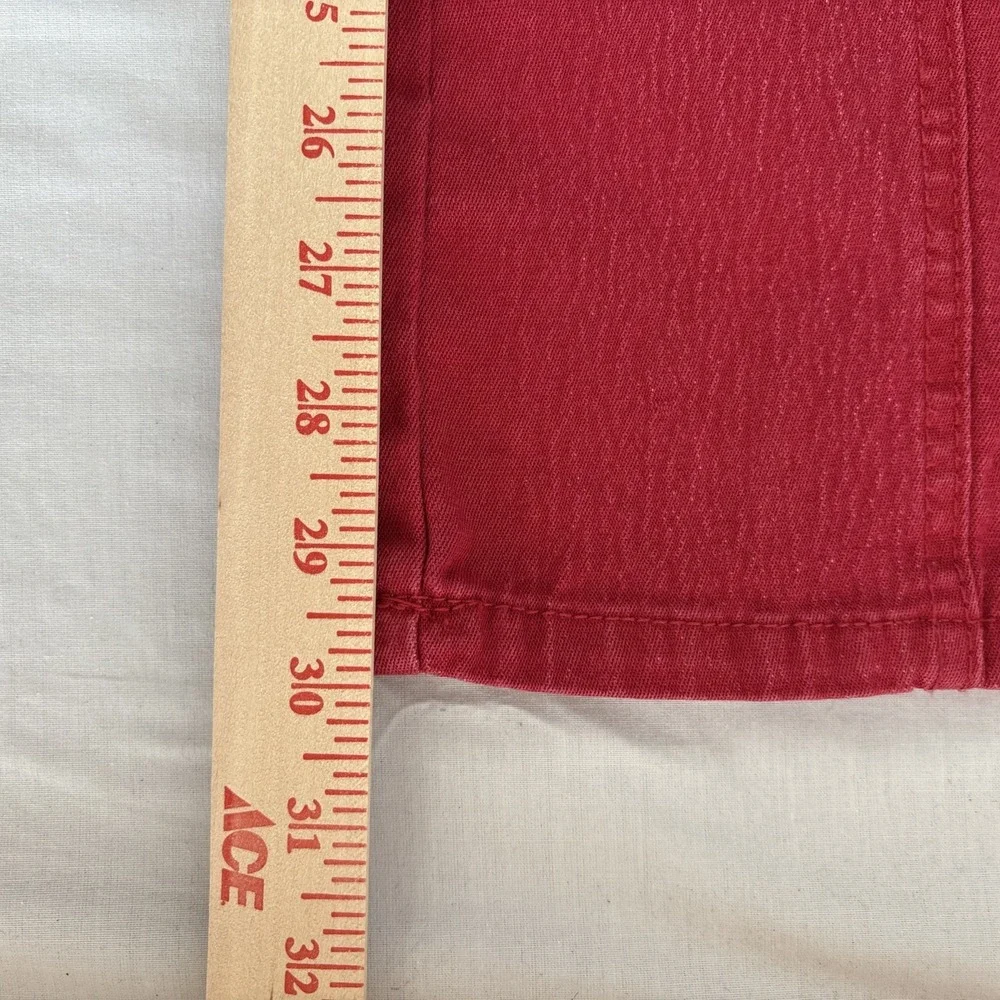 DG2 Diane Gilman Pull On Pants Womens Medium Red Stretch Jeggings 28x30